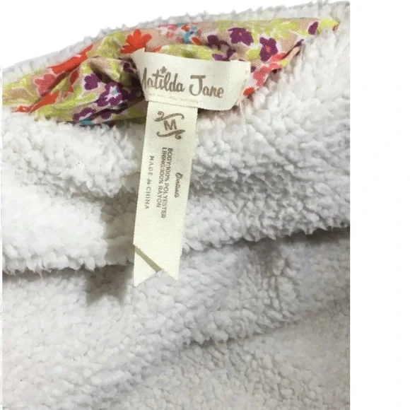 Matilda Jane reversible whimsical Floral Sherpa Vest - Picture 7 of 10